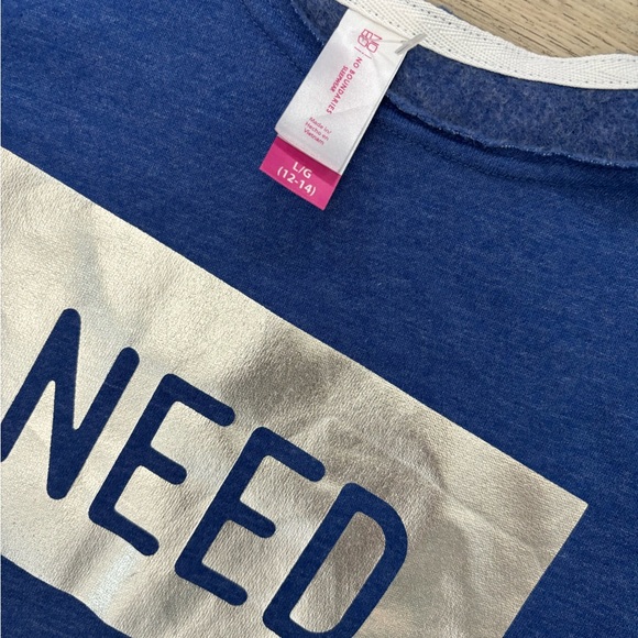 Blue cotton loungewear set with "Need Coffee" graphic #loungewear NWT size large - Picture 3 of 6